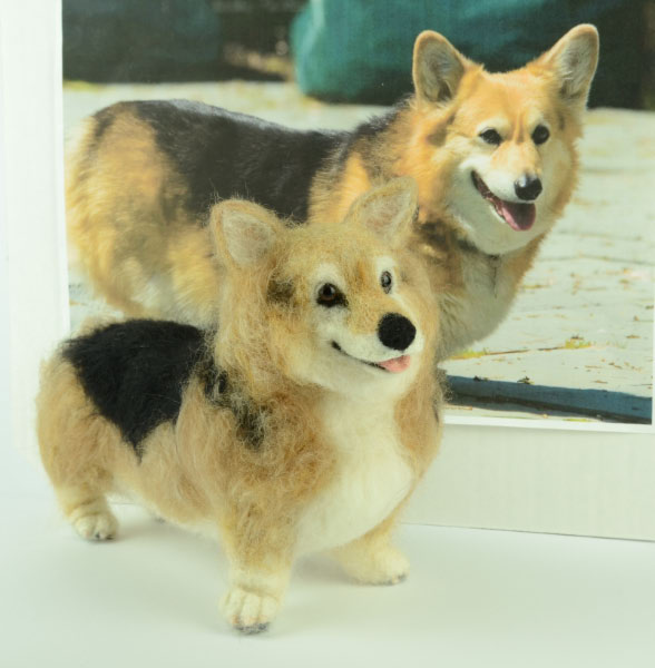 Woody the Corgi, needle felted dog figurine,  Olga Timofeevski