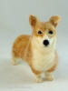 Welsh corgi, needle felted figurine, top-front view