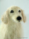 young, sweet Golden Retriever, finely handmade of wool by artist
