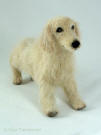 sweet Golden Retriever pup inviting to play, artist needle felted