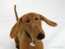Dachshund, needle felted, front view