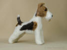Figurine of Fox Terrier handmade by needle felting