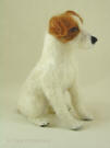 Sculpture of Jack Russell terrier handmade by needle felting