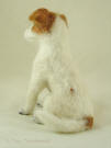 needle felted Jack Russell terrier, rear view facing left