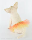 Rear view of felted Rosie (Chihuahua puppy) facing left