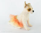 Needle felted sculpture of Rosie the Chihuahua puppy