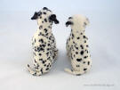 Salt and Pepper, the Dalmatians, facing back, needle felted by figurines Olga Timofeevski