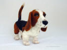 Basset Hound, needle felted, facing front right