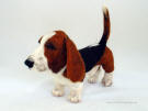 Basset Hound, needle felted, facing front left