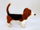 Needle felted Basset Hound, side view, facing right