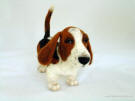 Basset Hound, needle felted statue, front view