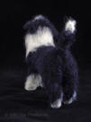 Felted statue of Bearded Collie mix facing back