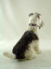 Felted figurine of Fox Terrier, facing right back