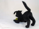 Needle felted black Lab figurine, facing back left