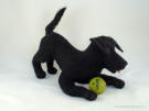 Needle felt black Lab, facing front right