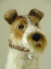 Handmade figurine of Wirehaired Fox Terrier by Olga Timofeevski