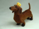 dachshund with crown needle felted,   2011 Olga Timofeevski