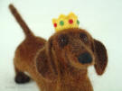 Queenie, felted dachshund by Olga Timofeevski