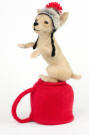 needle felted Chihuahua on a cup  Olga Timofeevski