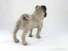 Needlefelted pug figurine, turned back right