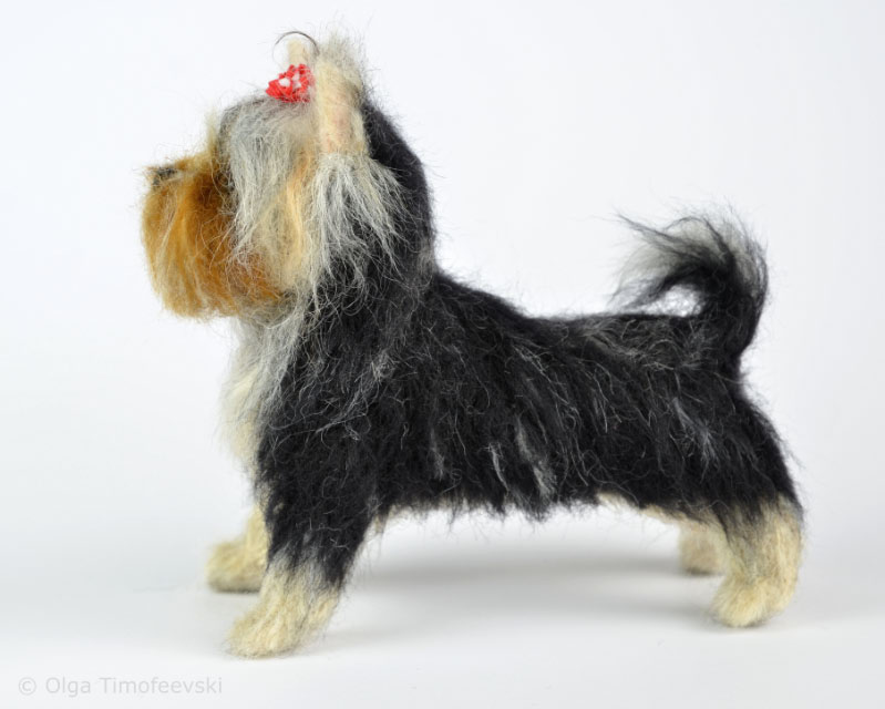 Yorkshire Terrier Needle Felted Yorkie OOAK Dog Figurine Award Artist 