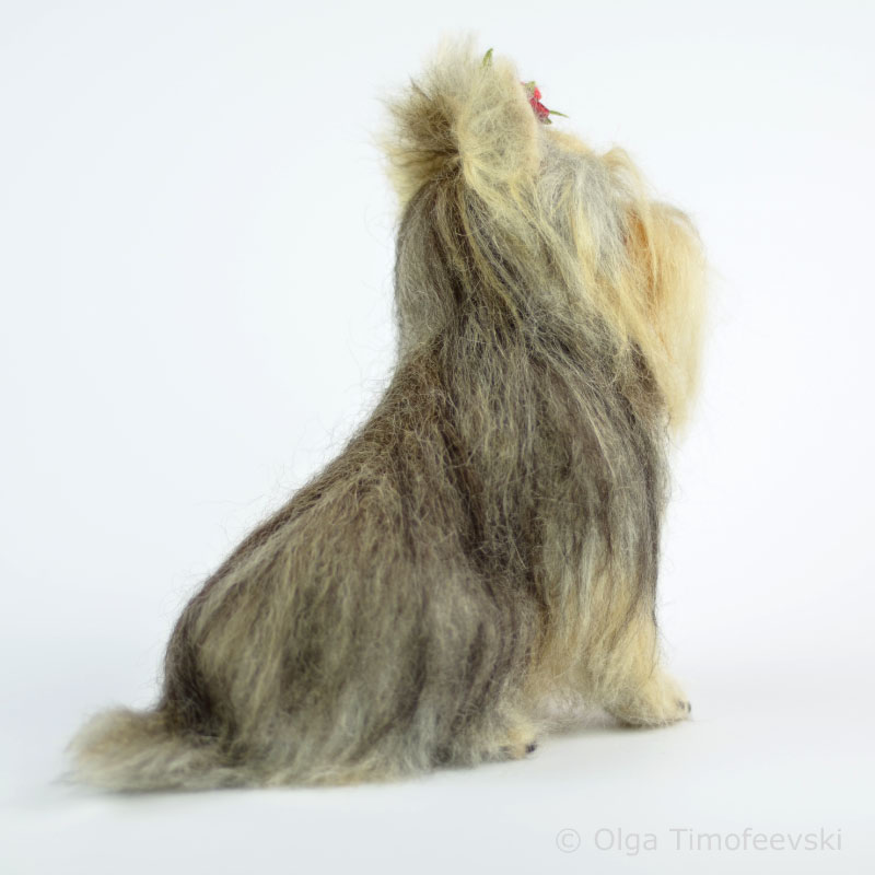 Yorkshire Terrier Needle Felted Yorkie Holiday Dog Figurine by Olga Timofeevski