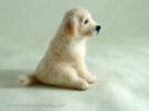 Young Golden Retriever, needle felted statue