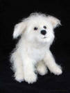 Westie mix dog, needlefelted, facing front right