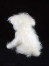 Snowball, Westie mix, needle felted, back view